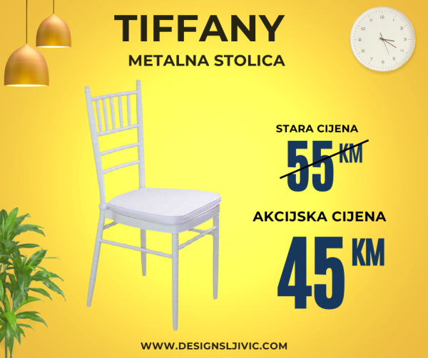 Luksuzna Metalna Tiffany Stolica | Dizajn za Restorane i Evente
